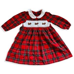 VINTAGE SMOCKED TARTAN PLAID DRESS